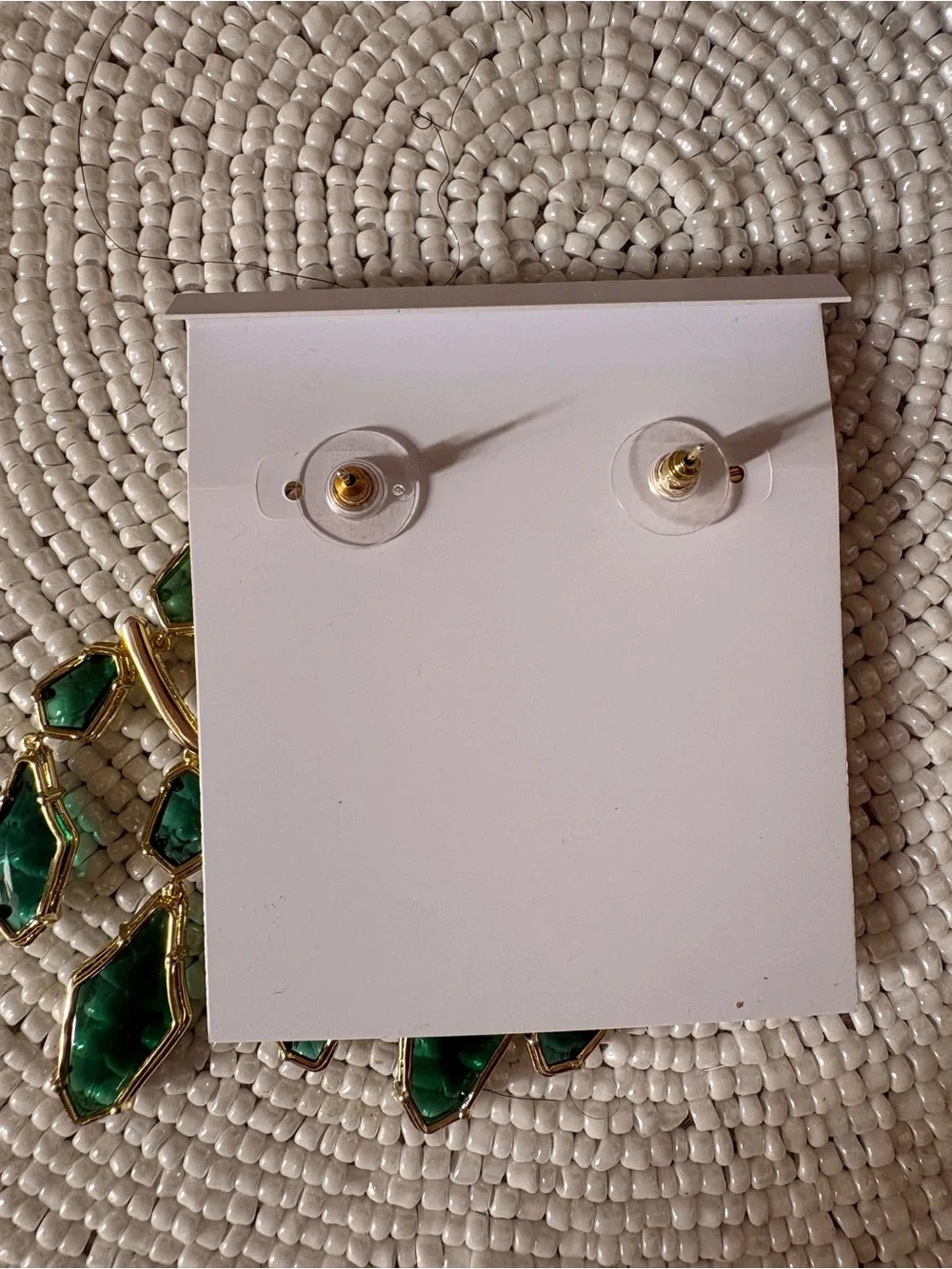 Kendra Scott Gold-Tone Emerald Green Multi-Drop Chandelier Earrings - Picture 6 of 8